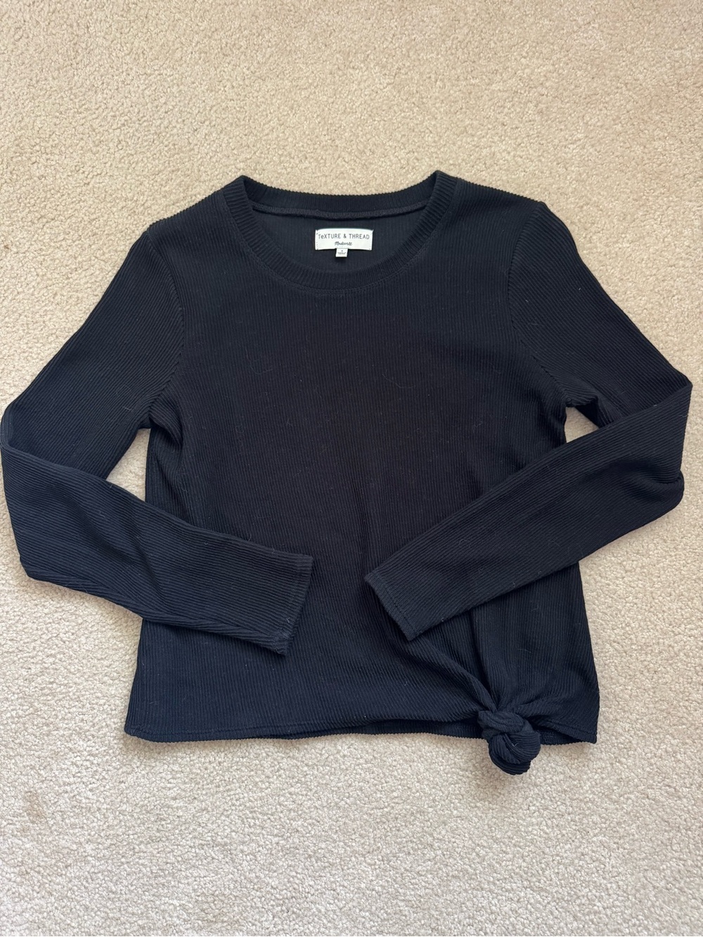 Madewell Texture and Thread knot long sleeve ribbed top